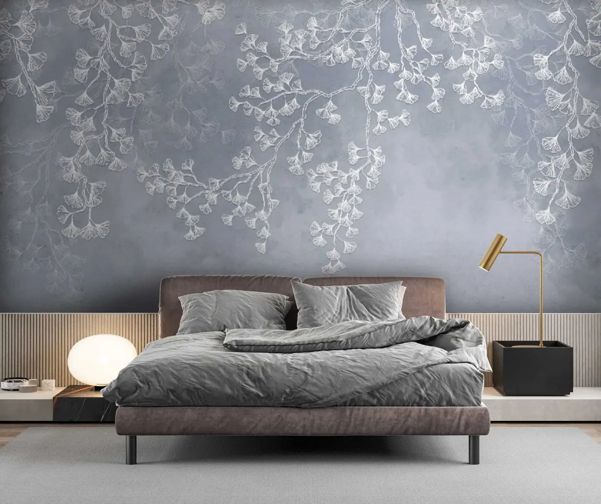 murales de pared Ginko en una niebla chinoiserie u79601