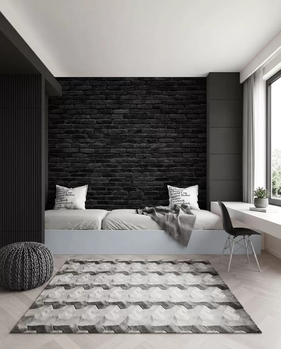murales de pared Papel pintado de ladrillo negro u53027
