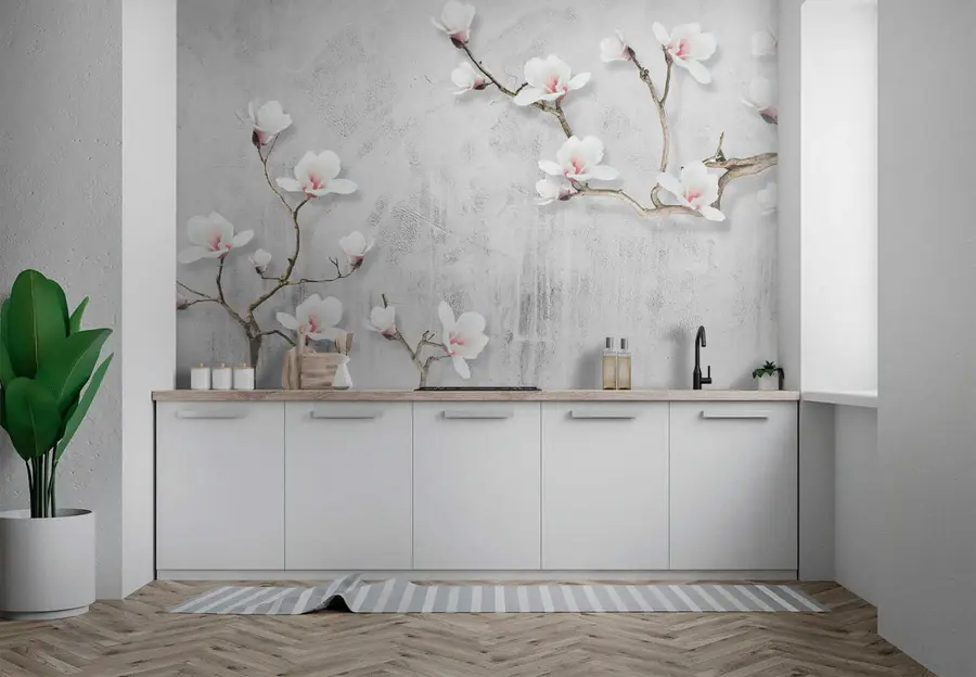 murales de pared Magnolia floreciente u04201
