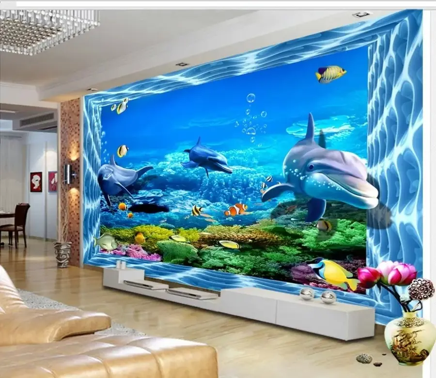 murales de pared Delfines en el mundo submarino u05154