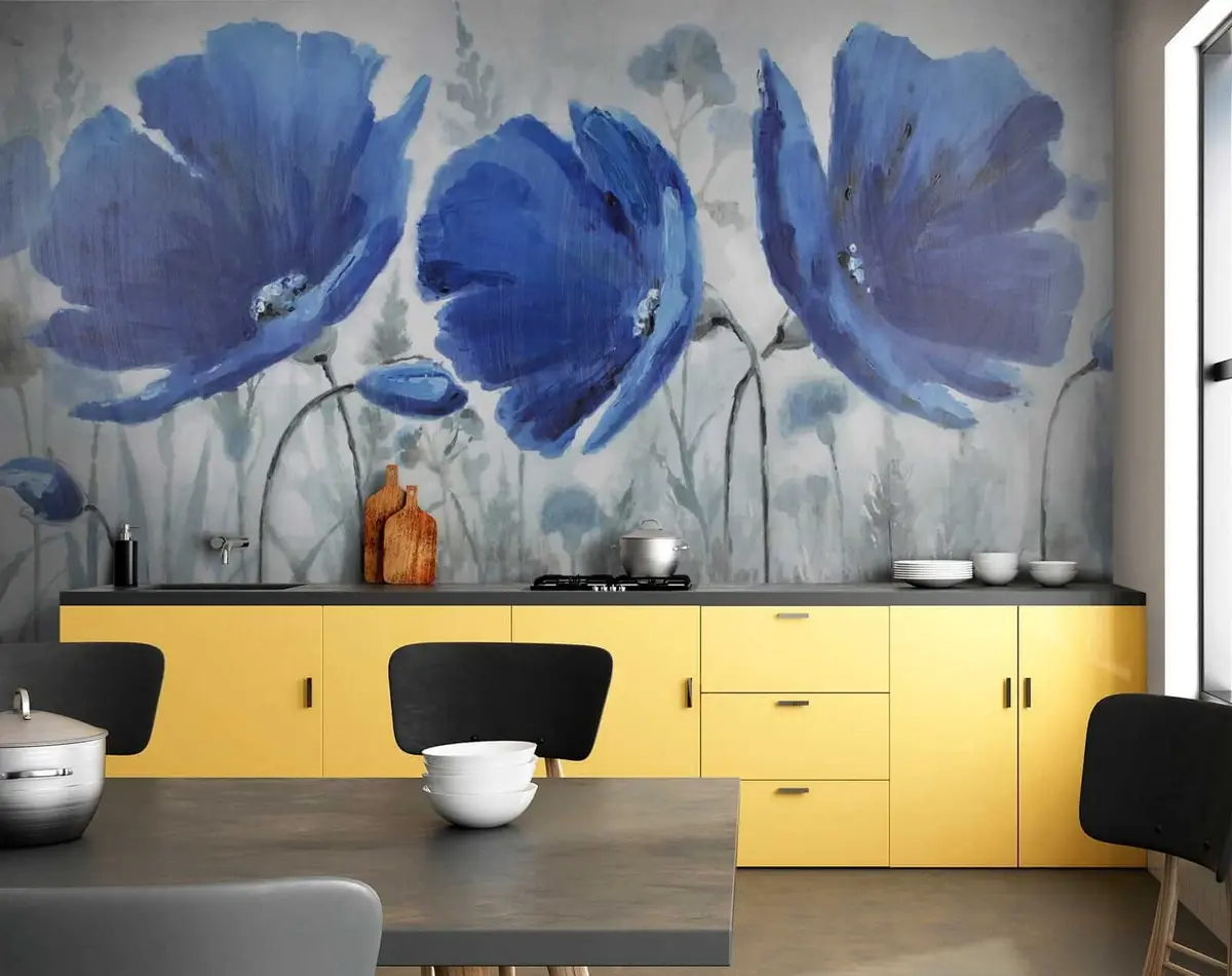 murales de pared Flores azules u07033