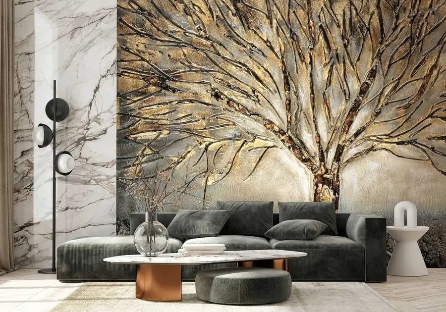 murales de pared Árbol en expansión en tonos marrones u07184