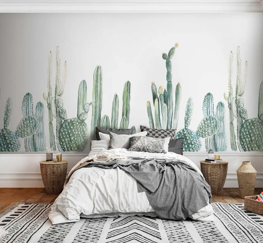 murales de pared Cactus de acuarela u07240