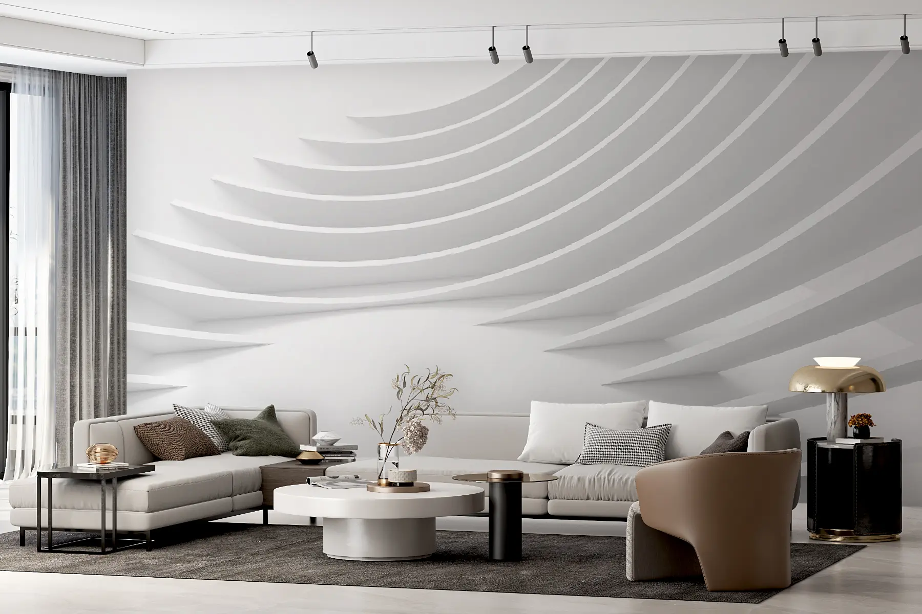 murales de pared rayas 3D u08390