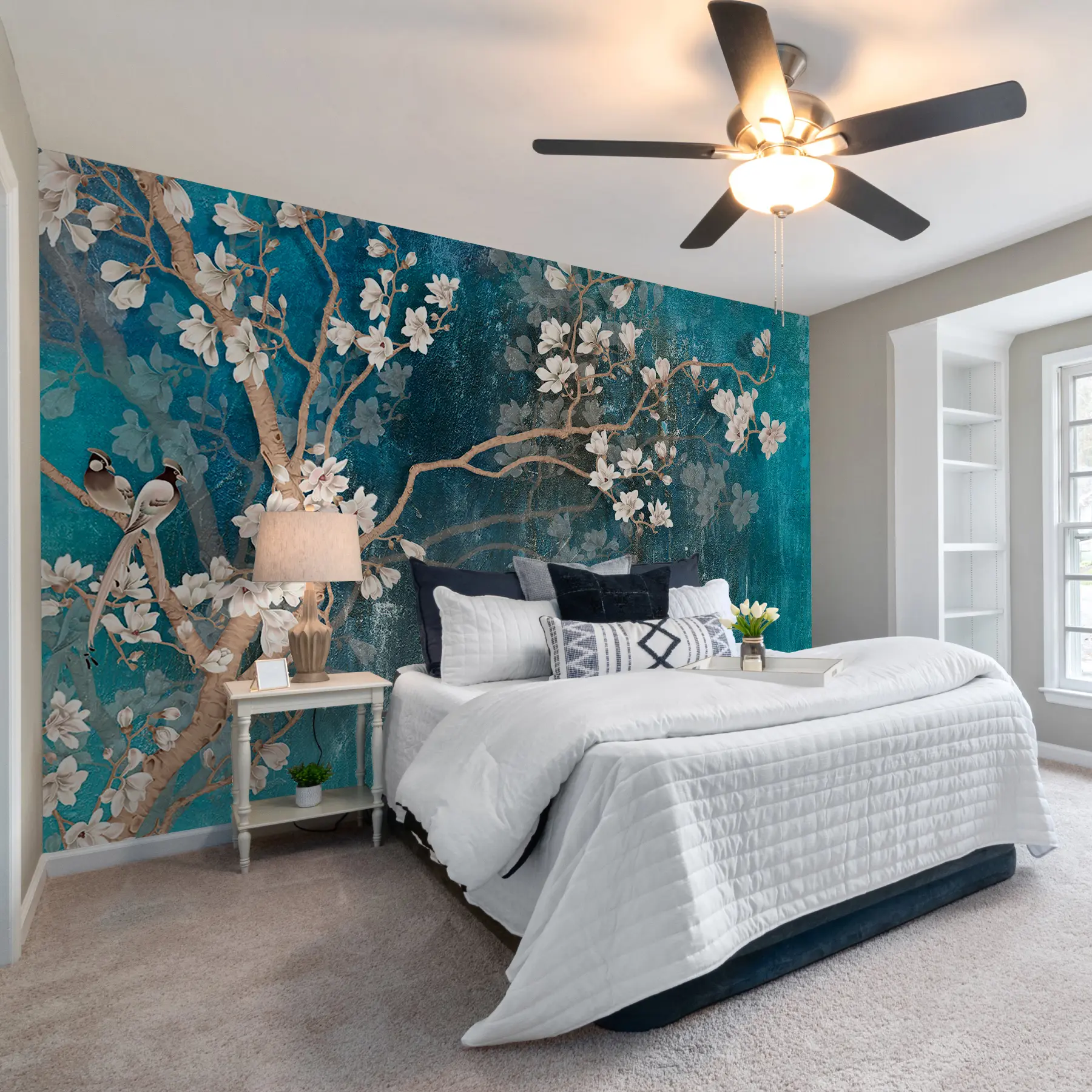 murales de pared Pájaros y ramas florecientes u12150