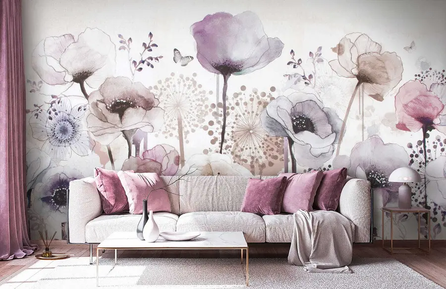 murales de pared Flores de acuarela u14503