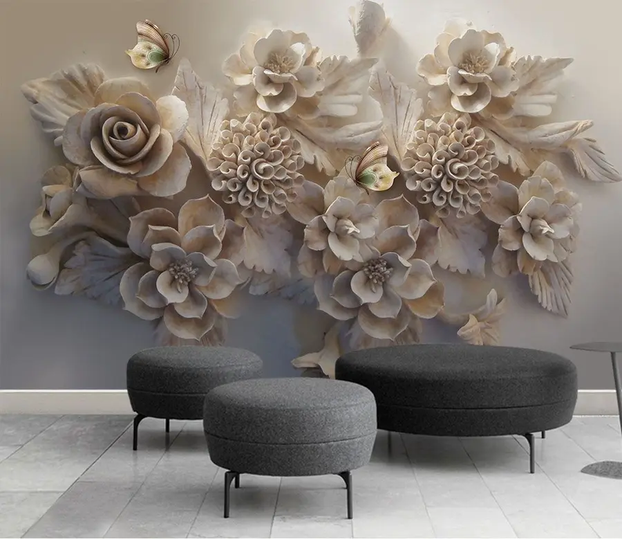 murales de pared Flores 3d u16644