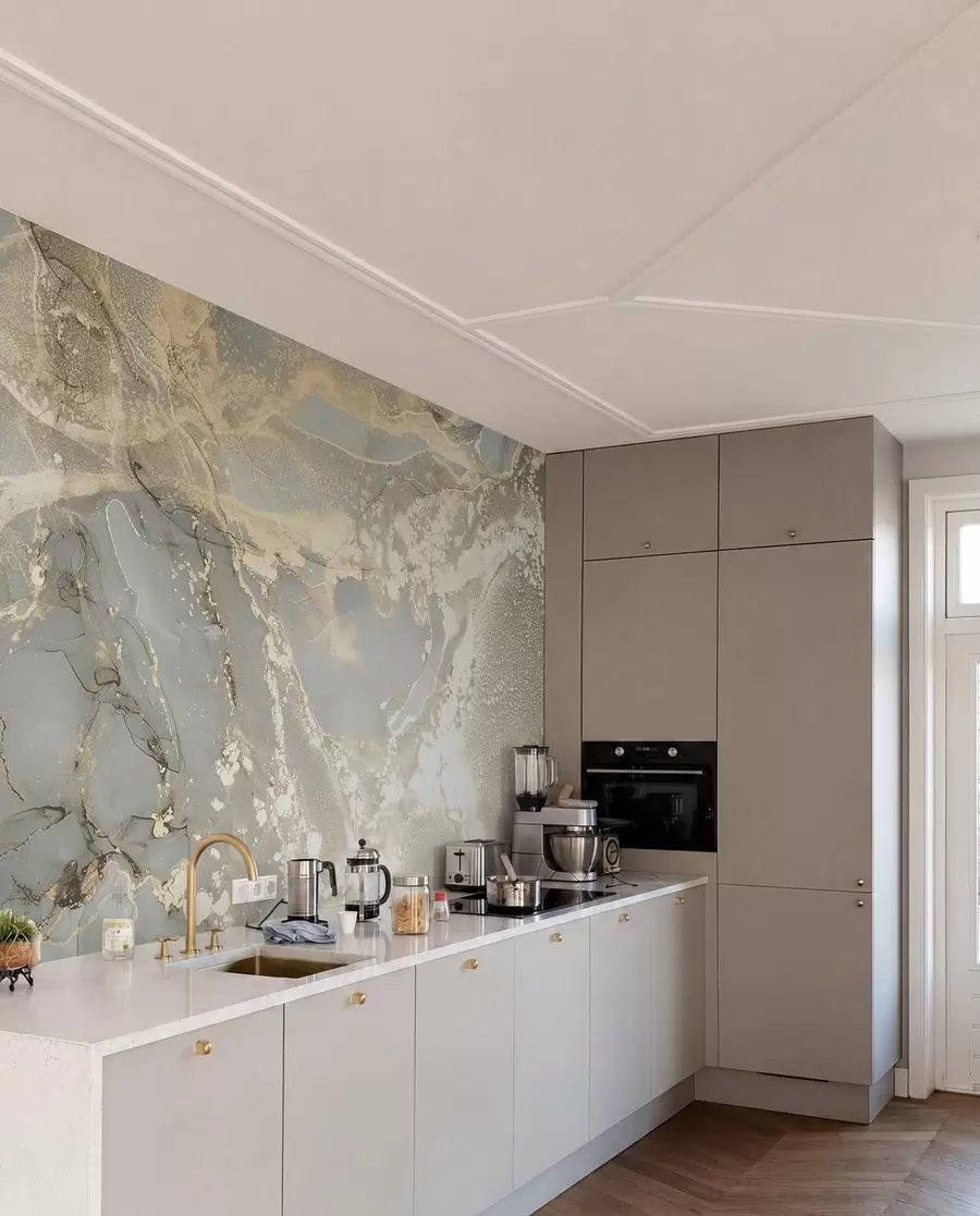murales de pared Mármol gris y amarillo u17492