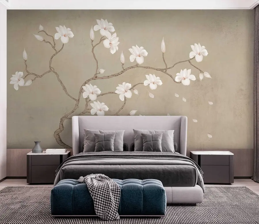 murales de pared El árbol floreciente de la magnolia u17493