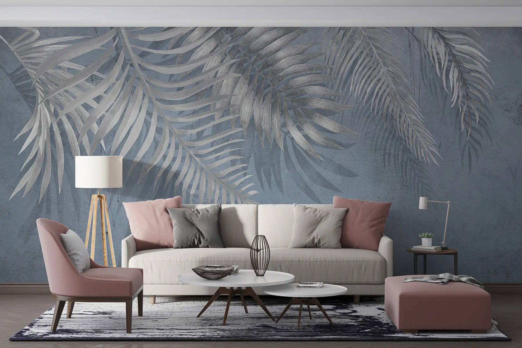 murales de pared Pared vintage con hojas u18312