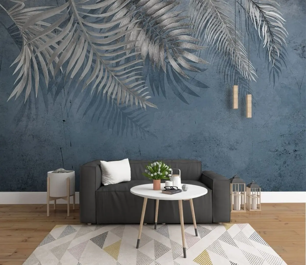 murales de pared Pared vintage con hojas u18312