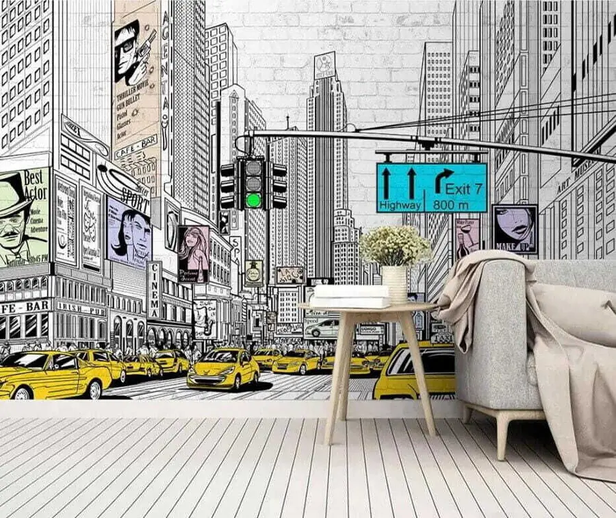 murales de pared Megapolis al estilo Comic u21095