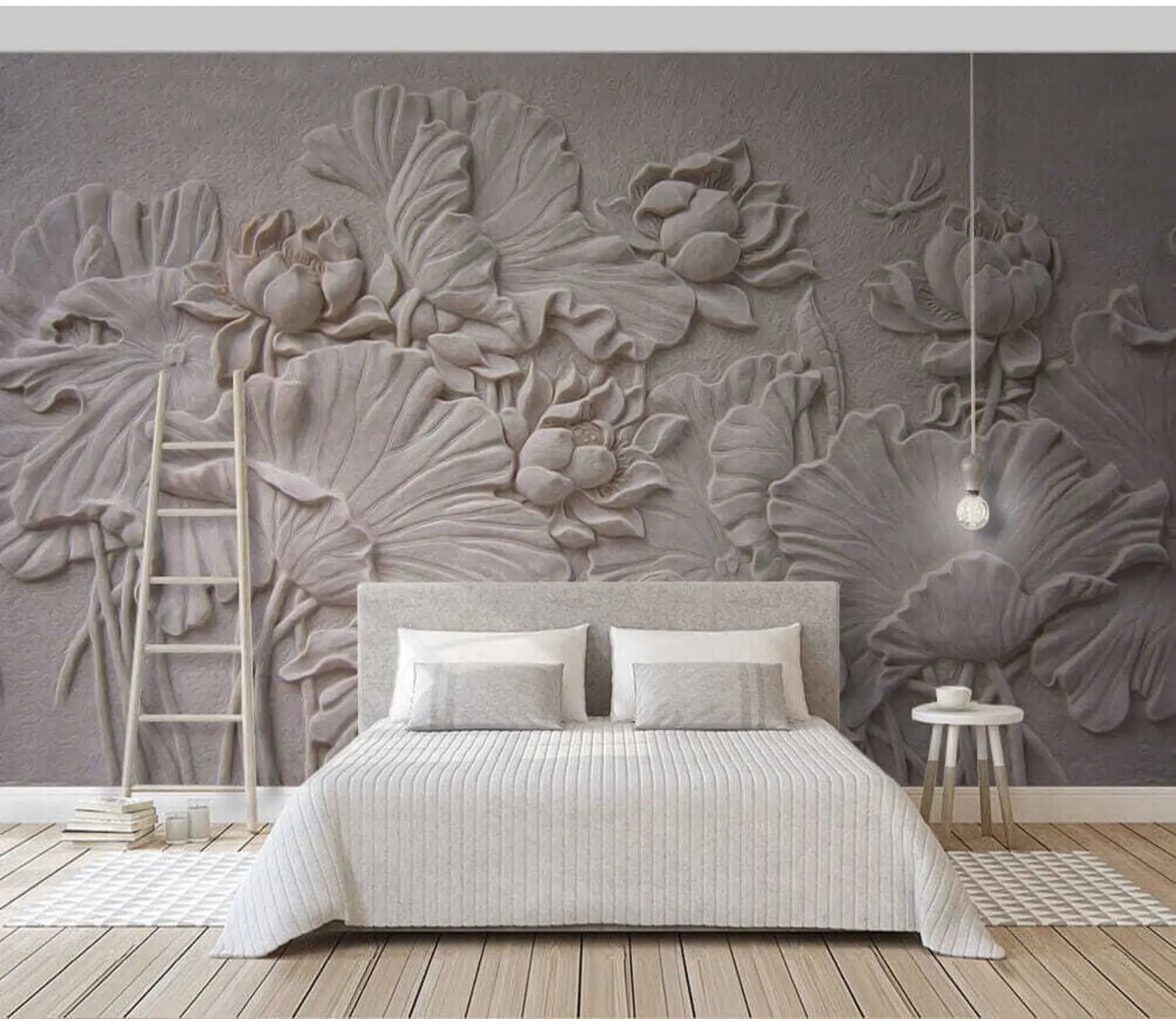 murales de pared flores de loto en yeso u21336