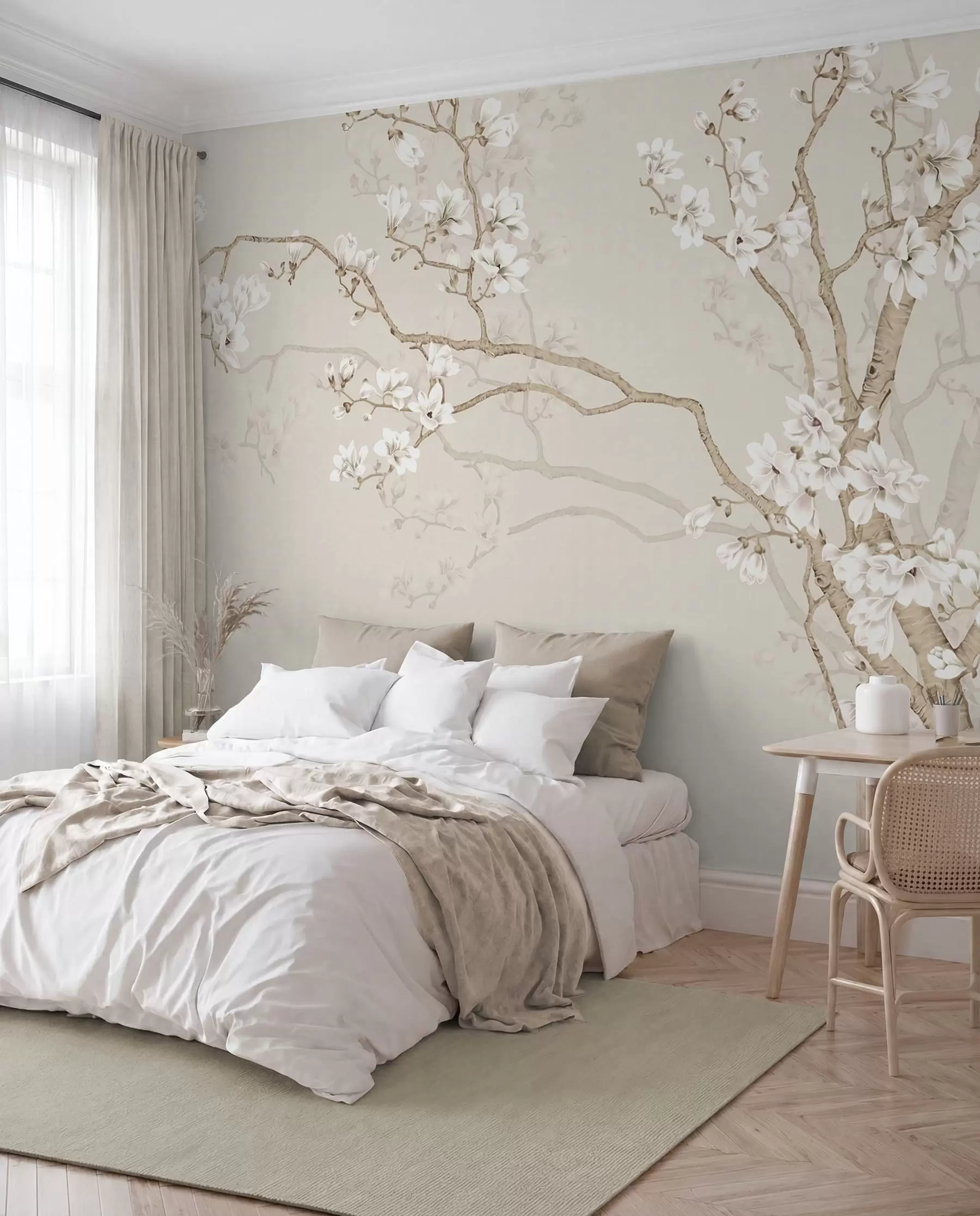 murales de pared Árbol floreciente y pájaros u25842