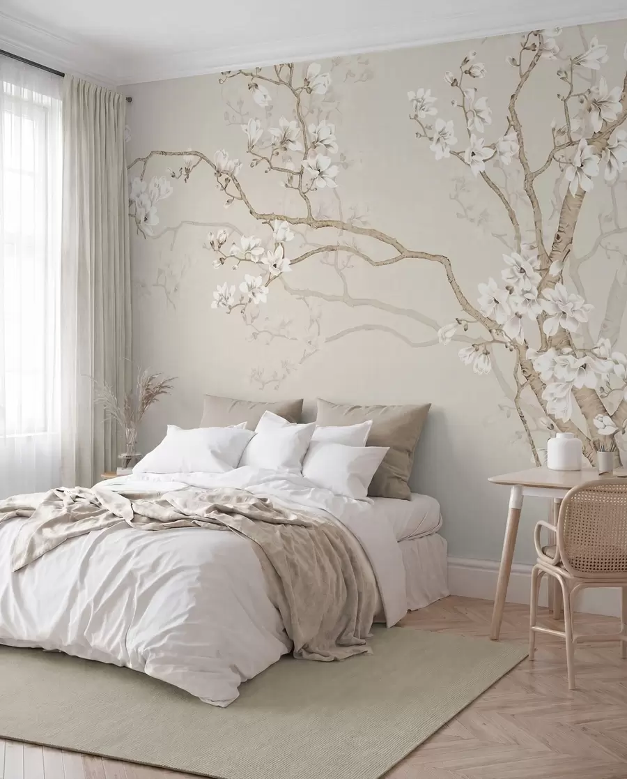 murales de pared Árbol floreciente y pájaros u25842
