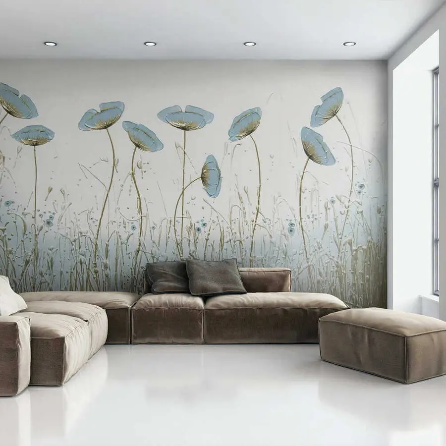 murales de pared Amapolas. Pinturas de aceite u34867