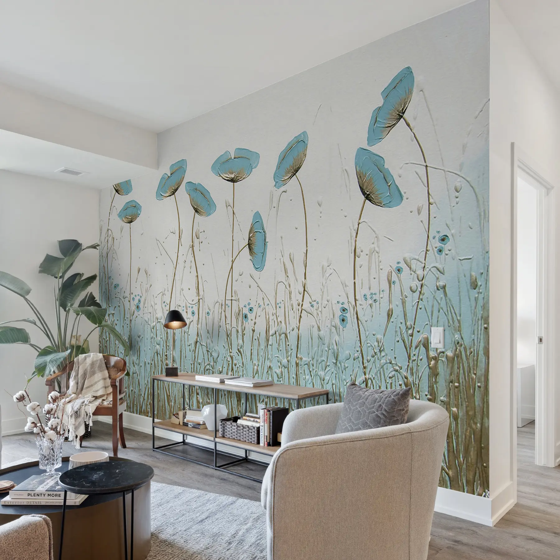 murales de pared Amapolas. Pinturas de aceite u34867