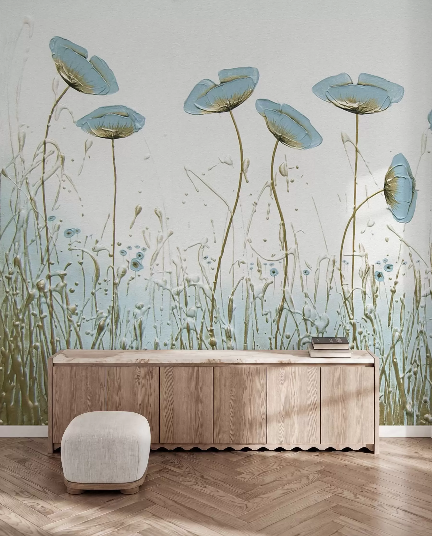 murales de pared Amapolas. Pinturas de aceite u34867
