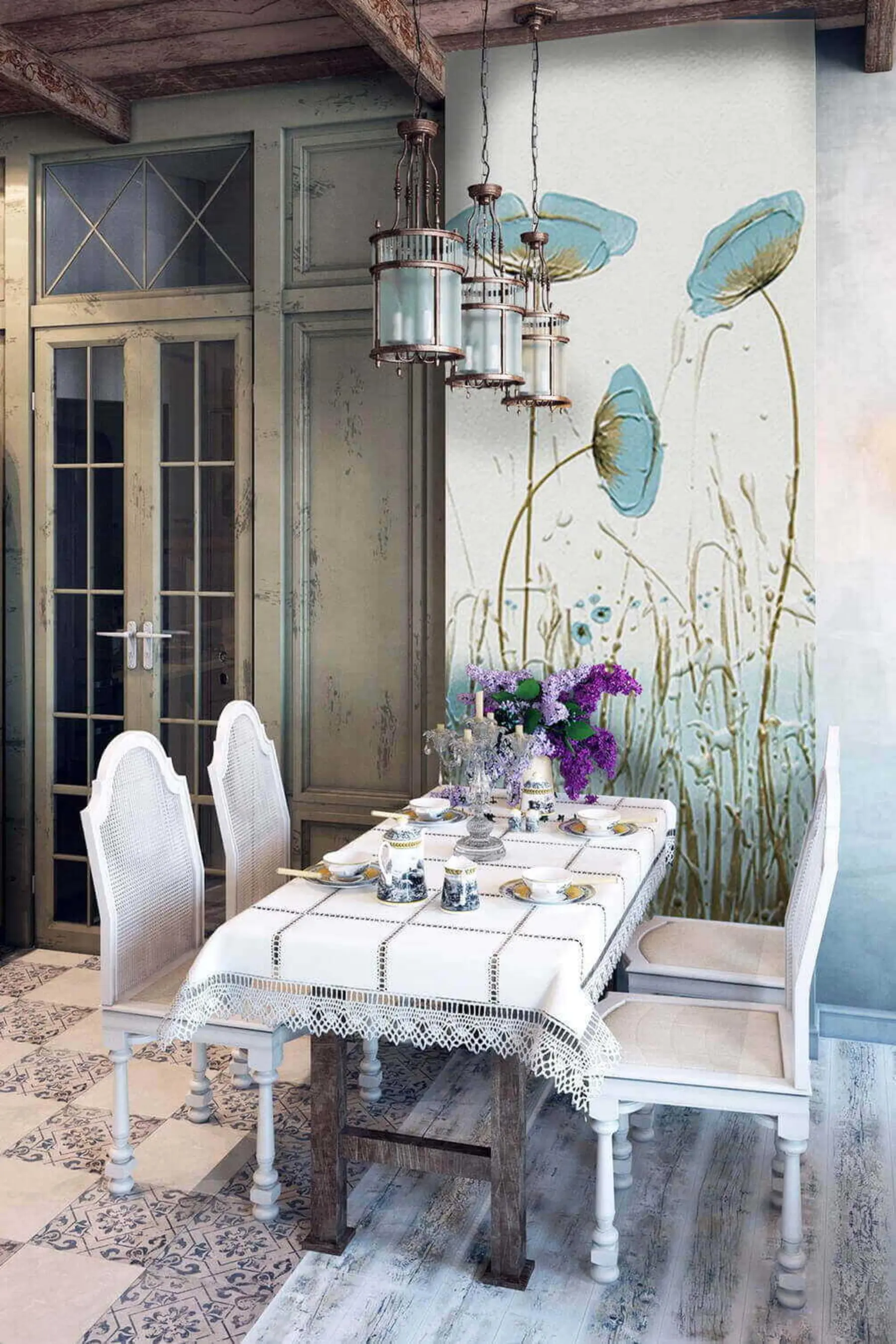 murales de pared Amapolas. Pinturas de aceite u34867