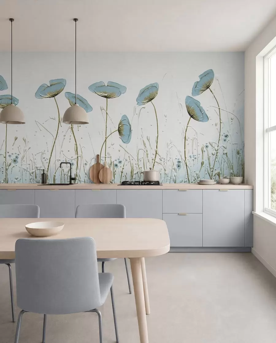 murales de pared Amapolas. Pinturas de aceite u34867