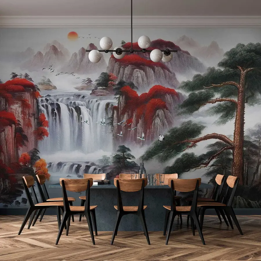 murales de pared Cascada de estilo japonés u36222