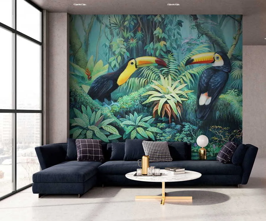 murales de pared Tukanos en la jungla u36358