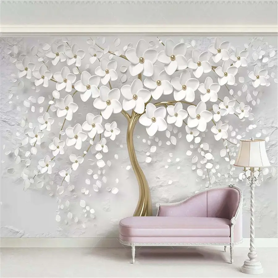 murales de pared Árbol con grandes flores u37065