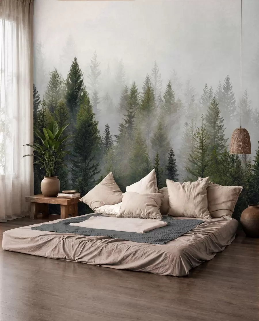 murales de pared Bosque en la niebla u37073
