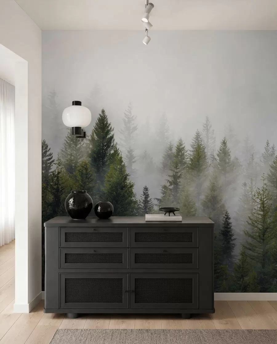 murales de pared Bosque en la niebla u37073