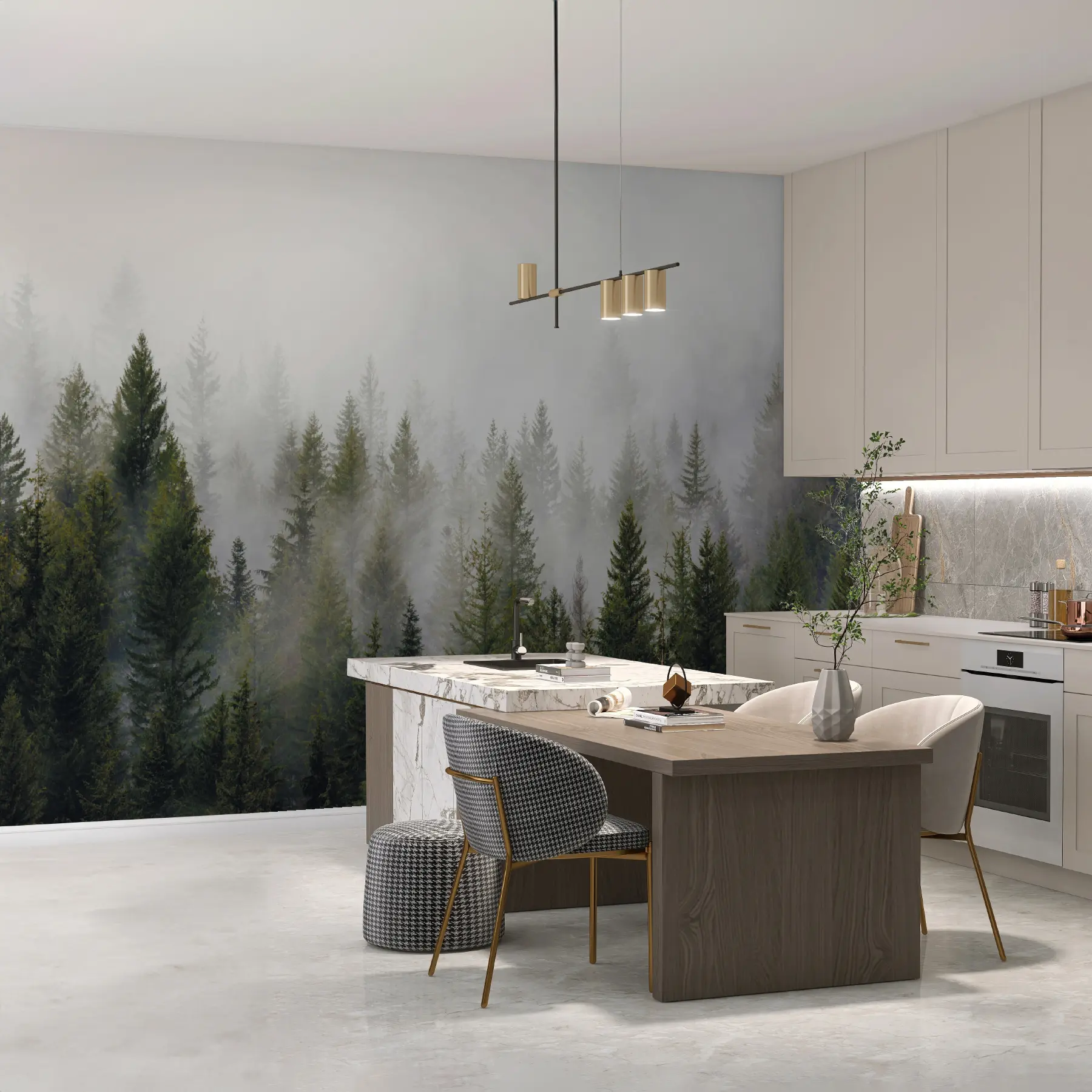 murales de pared Bosque en la niebla u37073