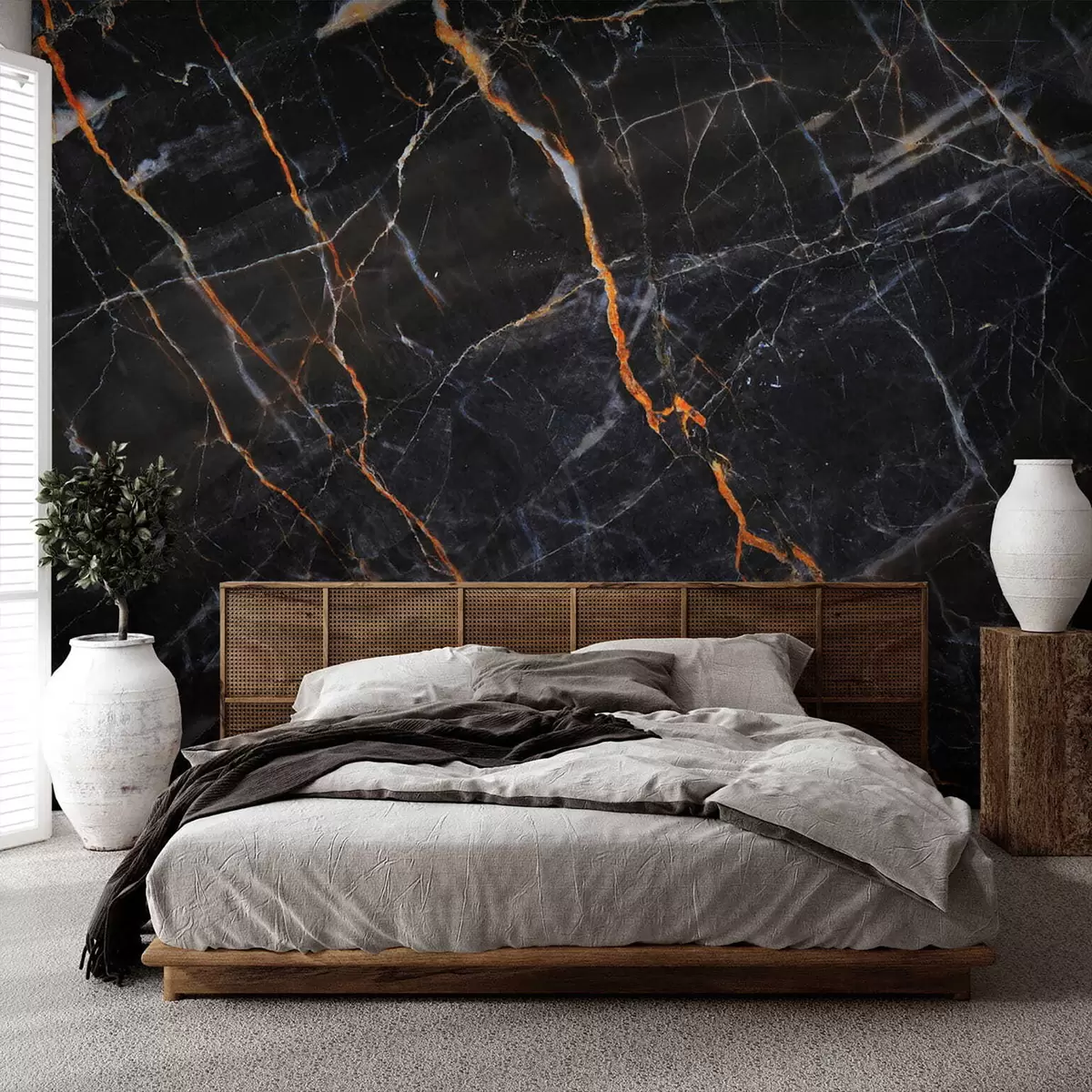 murales de pared Mármol clásico negro u37463