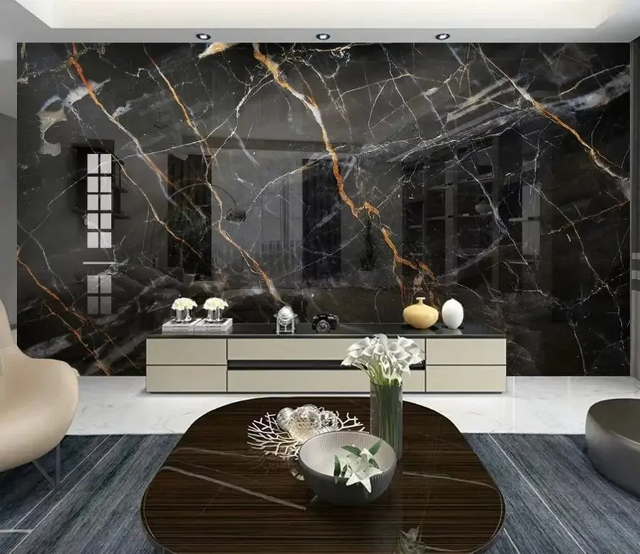 murales de pared Mármol clásico negro u37463