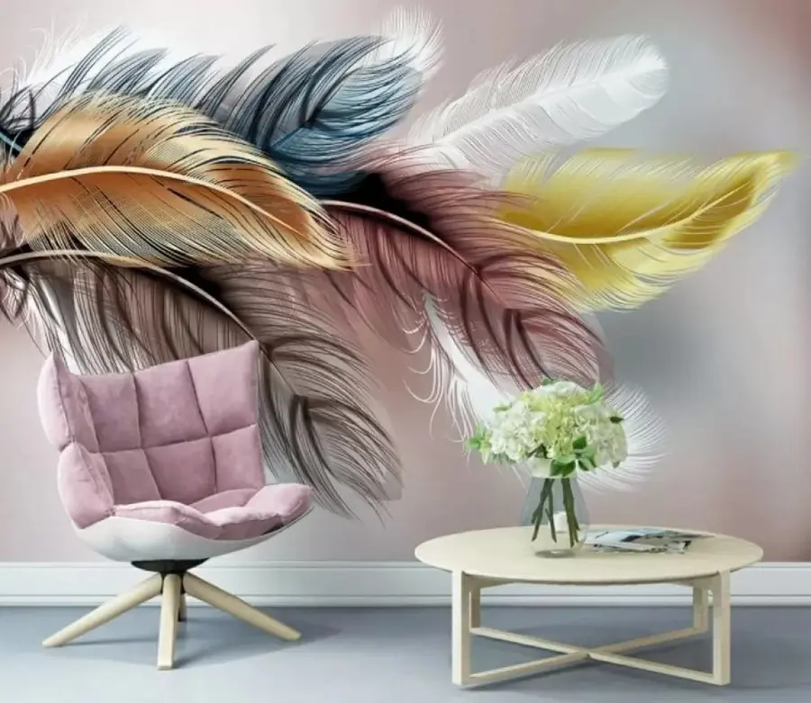 murales de pared Plumas de colores u41008