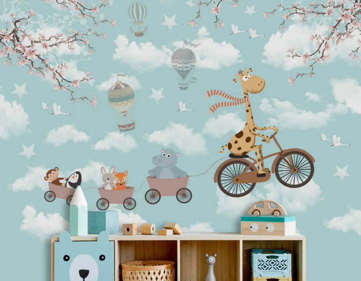 murales de pared Animales graciosos en bicicleta u41137