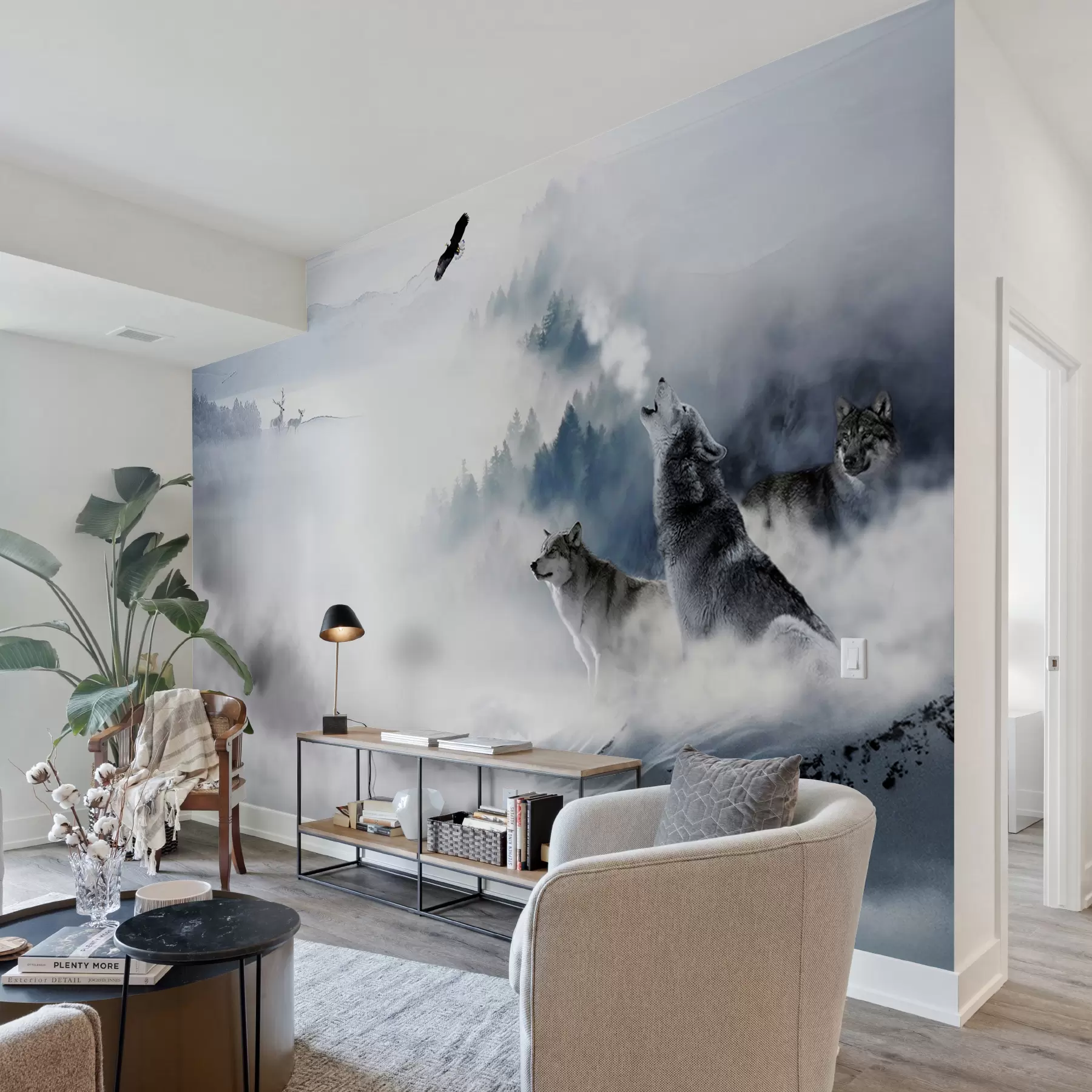 murales de pared Lobos en el bosque u42161