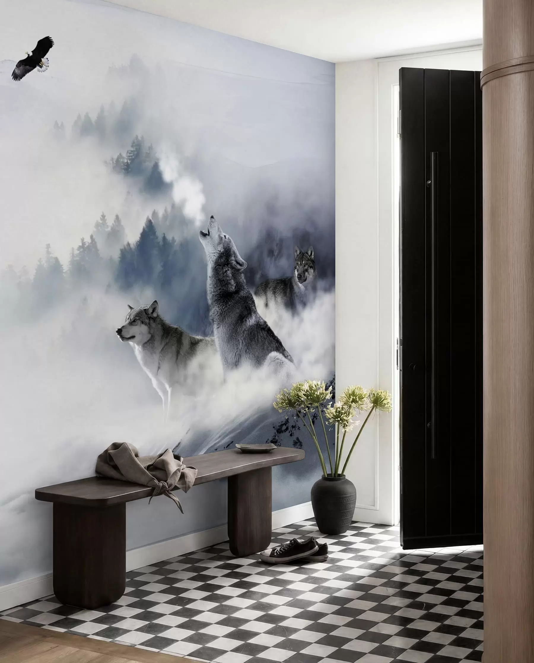 murales de pared Lobos en el bosque u42161