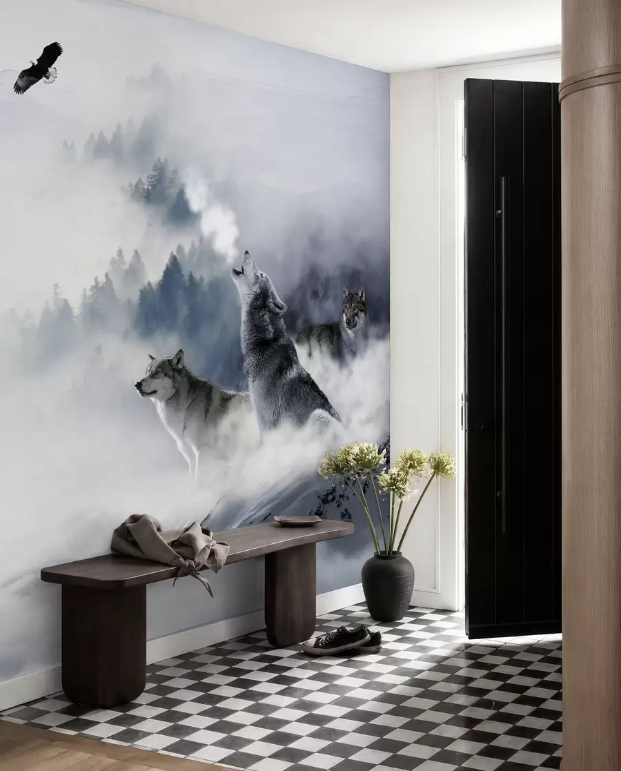 murales de pared Lobos en el bosque u42161