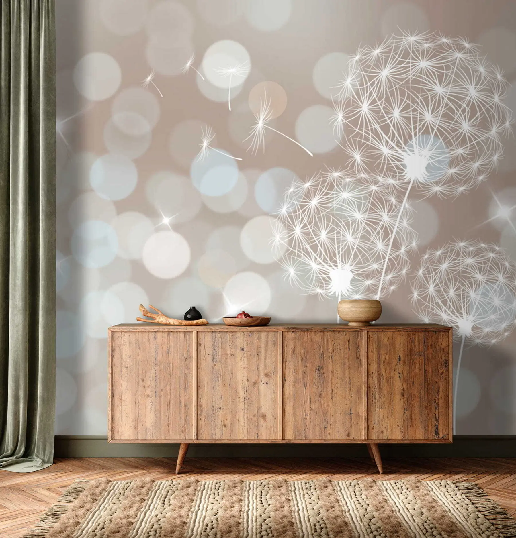 murales de pared Dientes de león en resplandor u52507