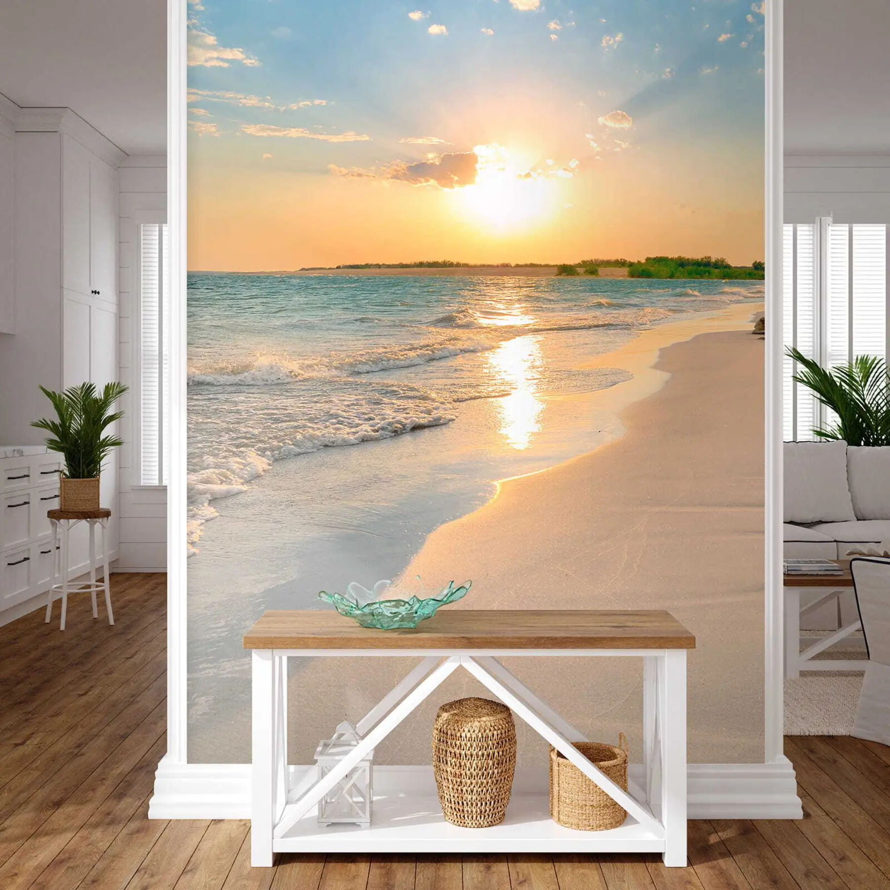 murales de pared Puesta de sol en la costa del mar u53408