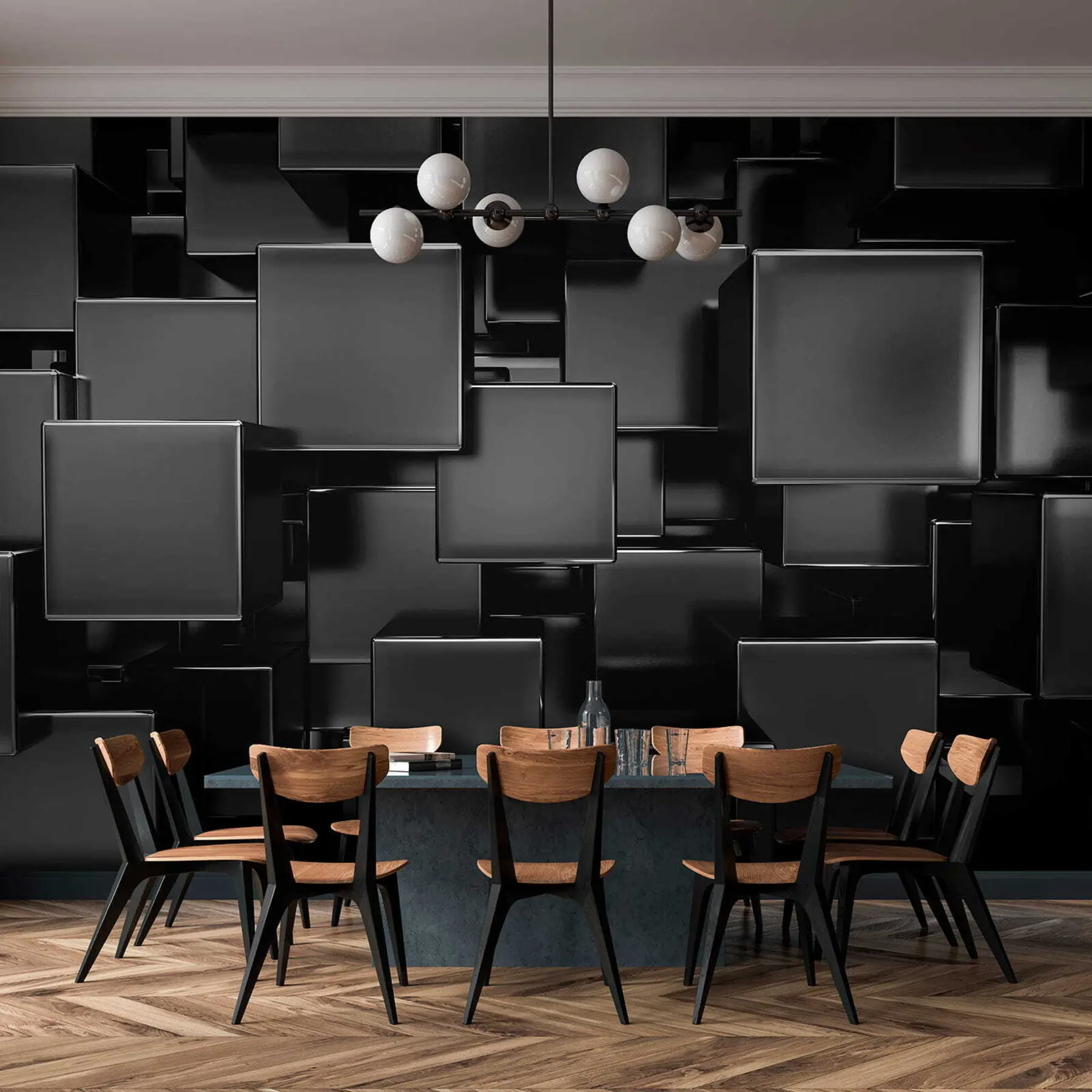 murales de pared Cubos de titanio anodizado u53412