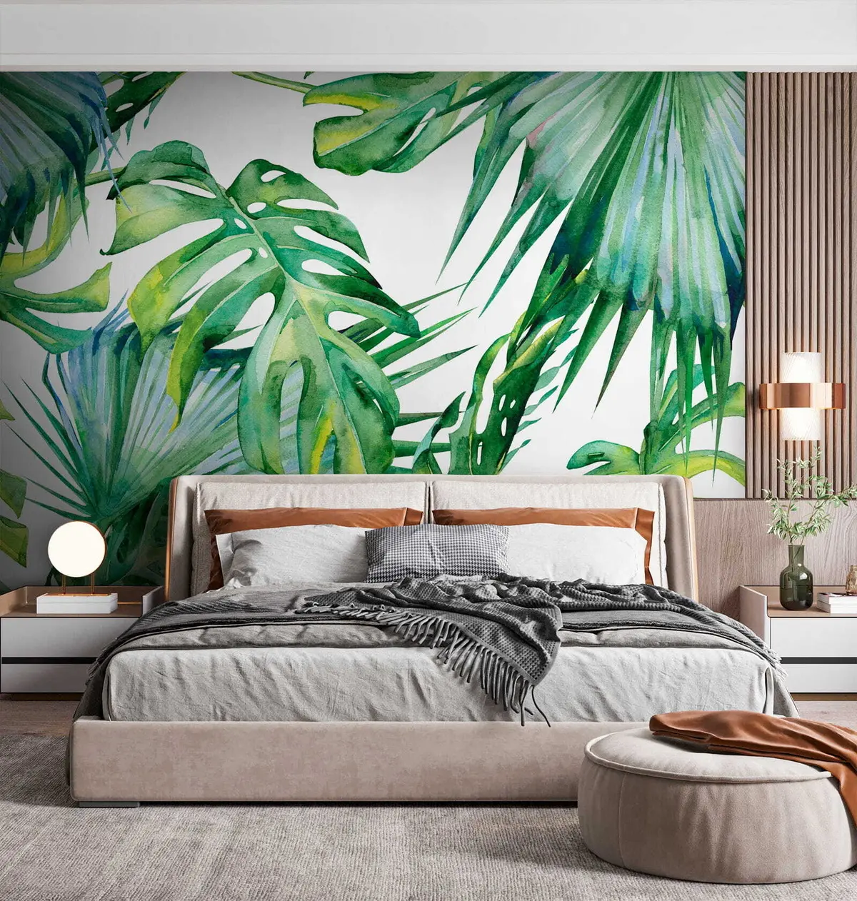 murales de pared Jugosas hojas de palma u53522
