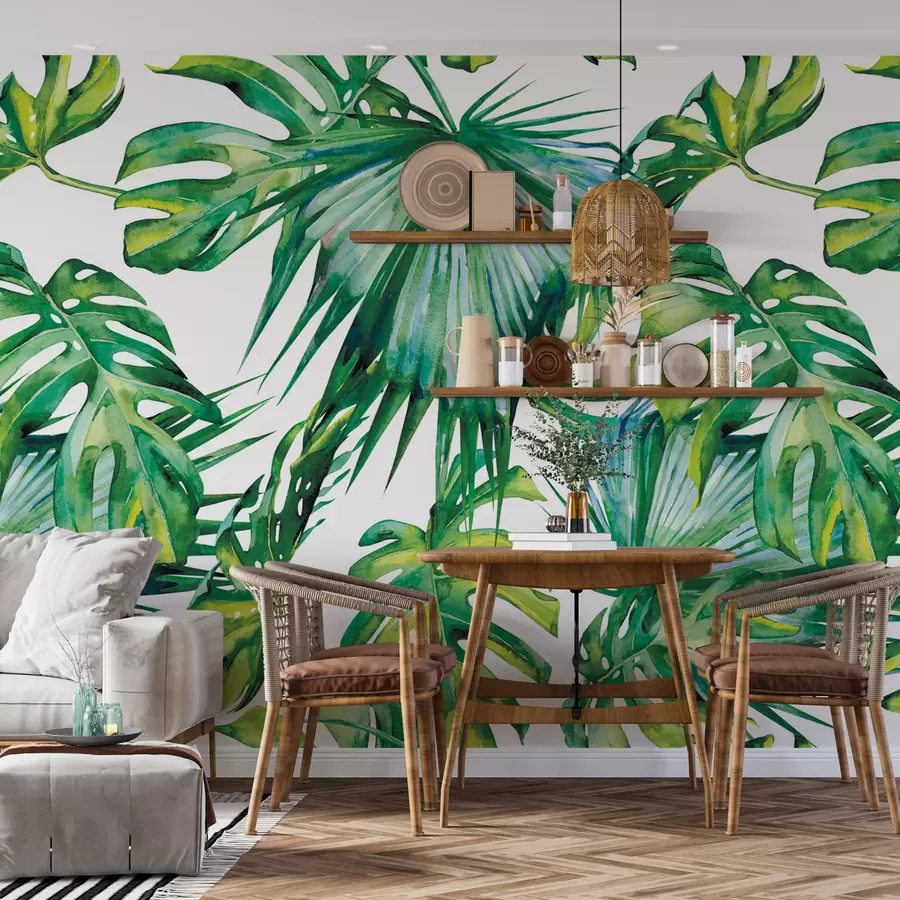 murales de pared Jugosas hojas de palma u53522