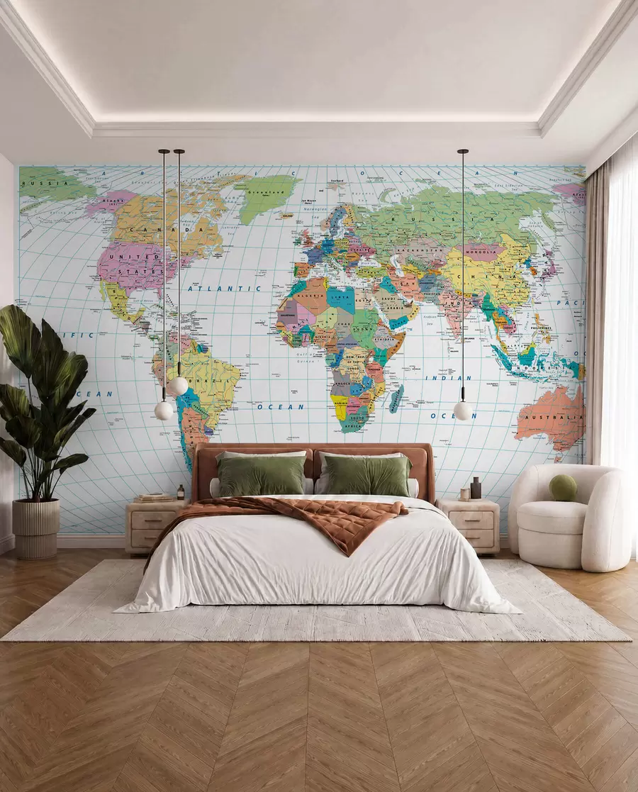 murales de pared Mapa del mundo u53652