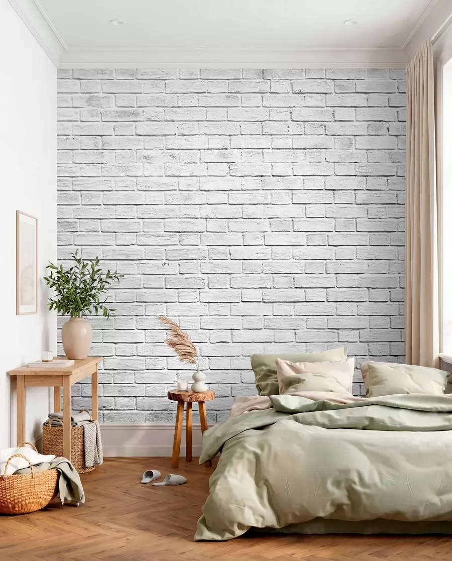 murales de pared Pared de ladrillo blanco u54004