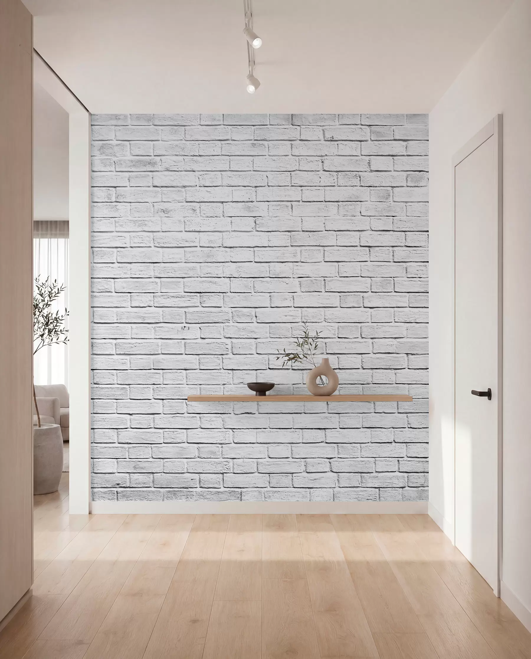 murales de pared Pared de ladrillo blanco u54004