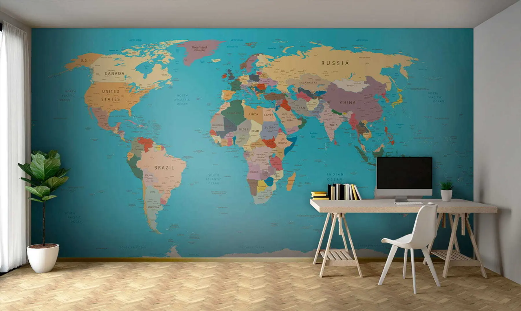 murales de pared Mapa del mundo u57440