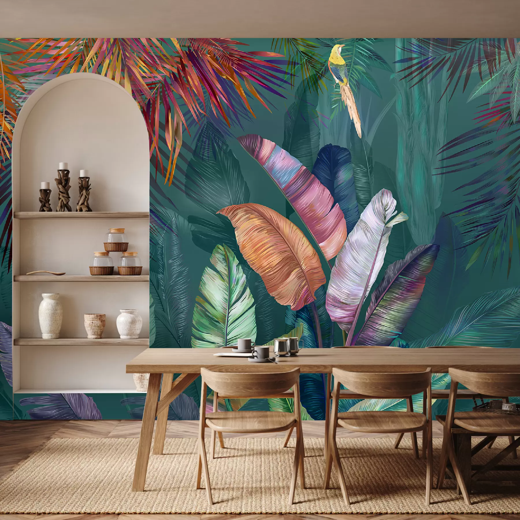 murales de pared Dosel tropical pintado u60120