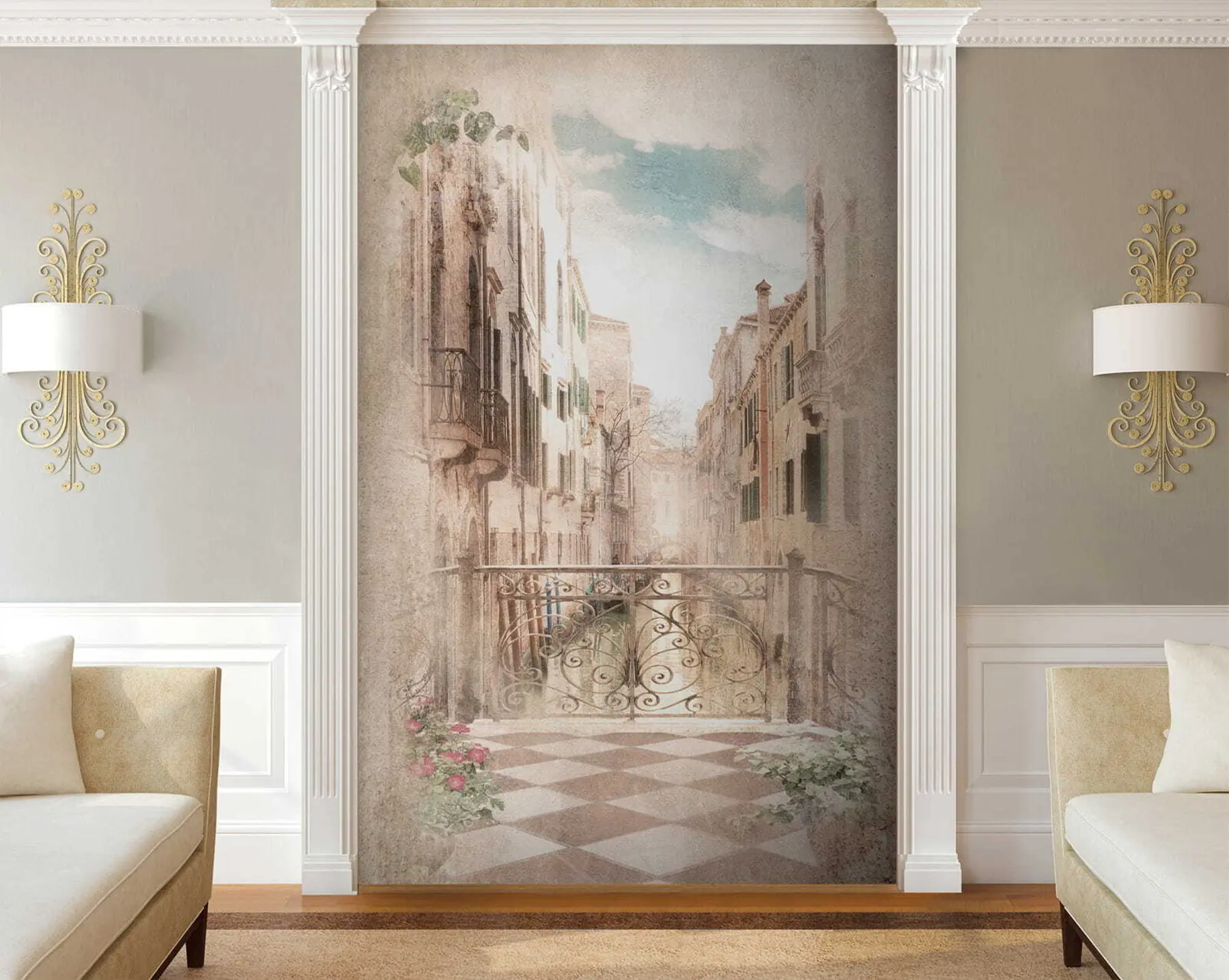 murales de pared Balcón, calle italiana u60320