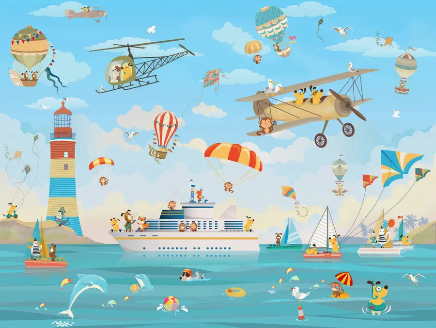 murales de pared Animales en la ciudad portuaria u62422