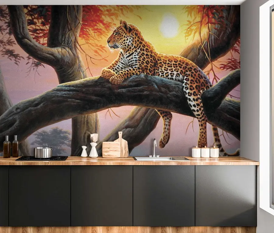 murales de pared Leopardo en un árbol u62925